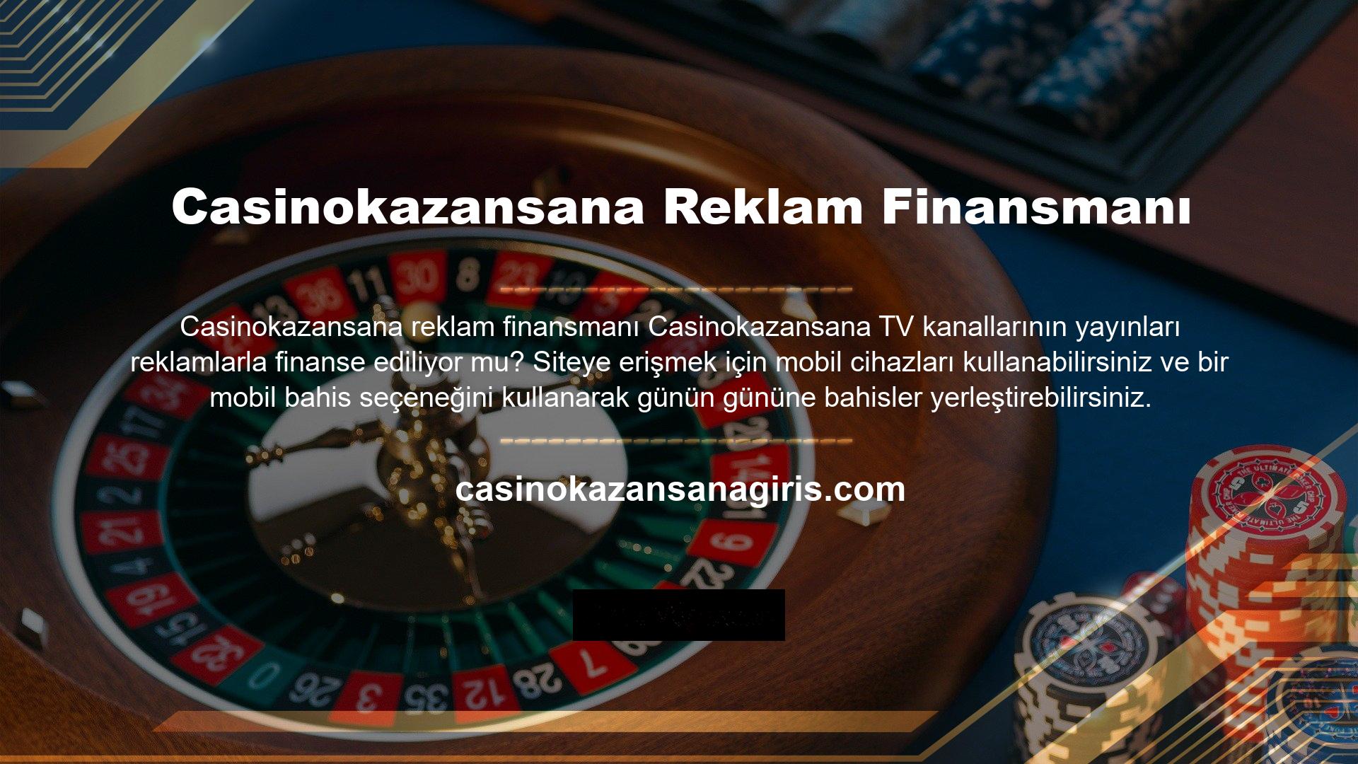 Mobil giriş sayfasına ek olarak, Casinokazansana web sitesinin giriş işlemine de dahil edilebilir